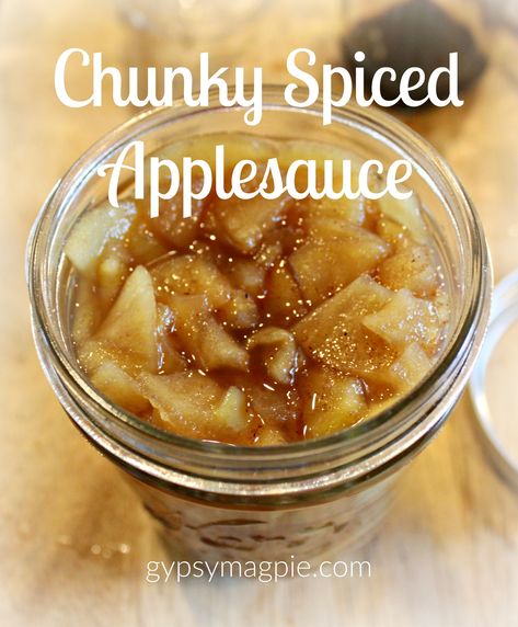 Chunky Spiced Applesauce {Gypsy Magpie} Chunky Applesauce Recipe Canning, Chunky Applesauce Recipe, Applesauce Recipes Canning, Filled Desserts, Chunky Applesauce, Applesauce Recipes, Canning Applesauce, Canned Applesauce, Spiced Applesauce