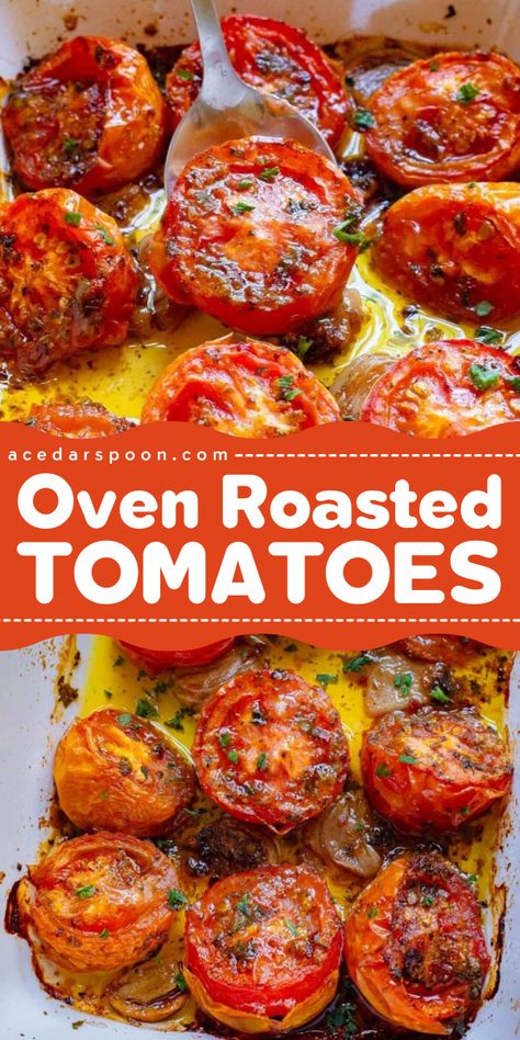 Out of 4th of July food ideas? These Oven-Roasted Tomatoes are a great addition to your pasta sauces, salads, avocado toast, or salads. This fresh tomato recipe makes an easy summer BBQ side dish. Save this pin. Oven Dried Tomatoes, Oven Roasted Tomatoes, Slow Roasted Tomatoes, Roasted Cherry Tomatoes, Mouthwatering Recipes, Ripe Tomatoes, Red Cabbage, Recipe Board, Tomato Recipes