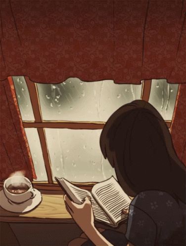 Rain Animation, Marjolein Bastin, Reading A Book, A Cup Of Coffee, I Love Books, Tim Burton, Cup Of Coffee, Anime Scenery, 그림 그리기