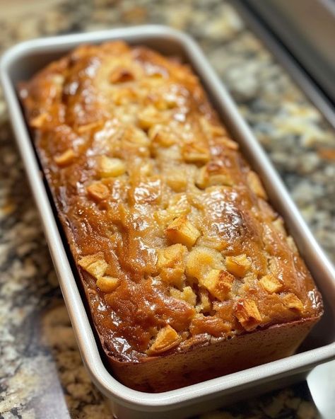 My Amish friend shared this bread recipe with us, and it's been on repeat since! Pineapple Bread, Apple Fritter Bread, Canned Apples, Apple Bread, Amish Recipes, Apple Fritters, Bread Recipes Sweet, Bread Recipes Homemade, Best Recipe