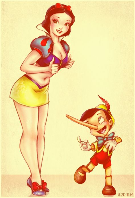 ArtStation - DISNEY FAN ART Disney Pin Up, Arte Pin Up, Alternative Disney, Dark Disney, Art Kawaii, Fairytale Fantasies, Charcoal Drawings, Twisted Disney, Snow White And The Seven Dwarfs