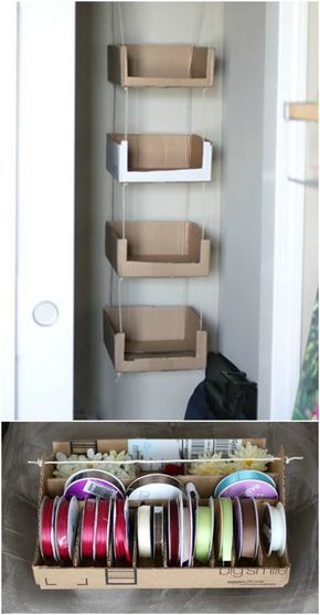 Recycled Cardboard Craft Storage