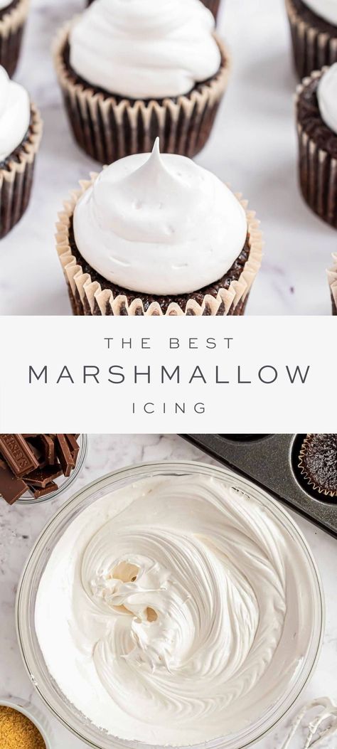 Marshmallow Icing, Homemade Marshmallow, Marshmallow Frosting, Julie Blanner, Cake Frosting Recipe, Frosting Recipe, Icing Recipe, Baking Sweets, Cake Frosting