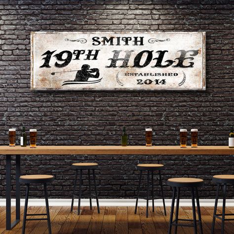 Golf Wall Decor, Golf Simulator Room, Grill Sign, Golf Room, Golf Wall Art, 19th Hole, Golf Decor, Personalized Bar Signs, Personalized Housewarming Gifts