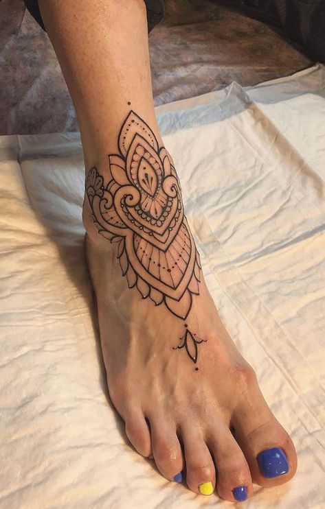 The Best Black And Gray Tattoos of All Time -TattManiaTattMania Ankle Tattoo Mandala, Ankle Tattoos For Women Mandala, Freehand Mandala, Mandala Foot Tattoo, Mandala Tattoo Leg, Henna Tattoo Foot, Ankle Foot Tattoo, Mandala Tattoos For Women, Ankle Tattoos For Women