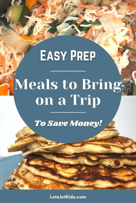 Easy Things To Cook On Vacation, Food Prep For Road Trip, Meal Prep Vacation, Quick Easy Travel Meals, Meals To Eat On The Go, Car Ride Lunch Road Trips, Packable Meals For Travel, Road Trip Car Meals, Eating Out Of Your Suitcase