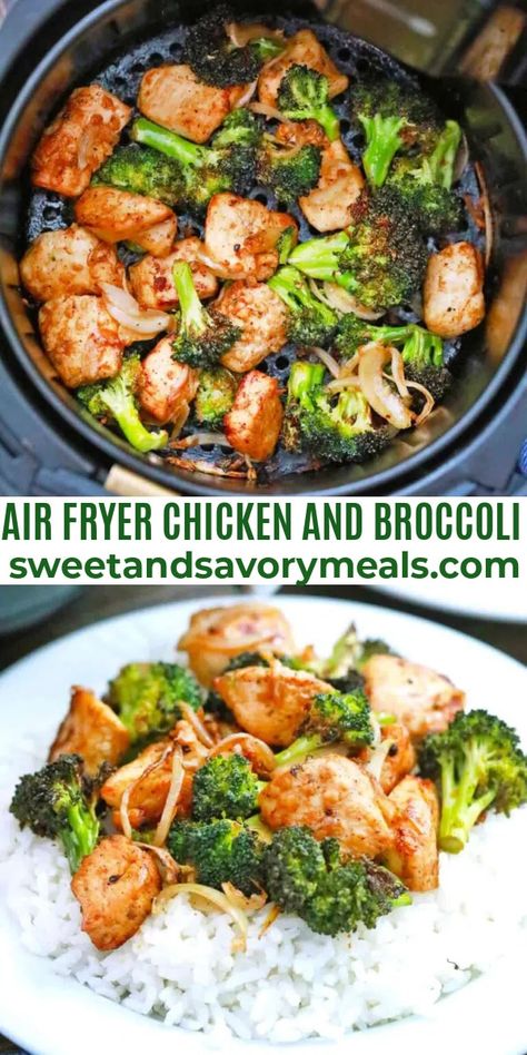 Air Fryer Chicken And Broccoli, Soy Sauce Rice, Air Fryer Oven Recipes, Broccoli Recipe, Chicken And Broccoli, Air Fry Recipes, Air Fryer Recipes Chicken, Air Fryer Dinner Recipes, Air Fryer Healthy