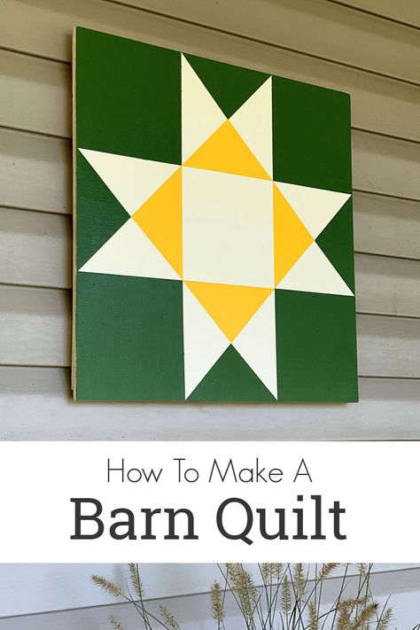 Easy to follow instructions for How To Make A Barn Quilt along with a printable barn quilt pattern. Diy Barn Quilt How To Paint, Barn Quilt Patterns Templates Easy Free, Painted Quilt Patterns On Wood, How To Paint A Barn Quilt, How To Make A Barn Quilt, Barn Quilt Designs Block Patterns, Barn Quilts Designs, Easy Barn Quilt Patterns, Barn Quilts Diy