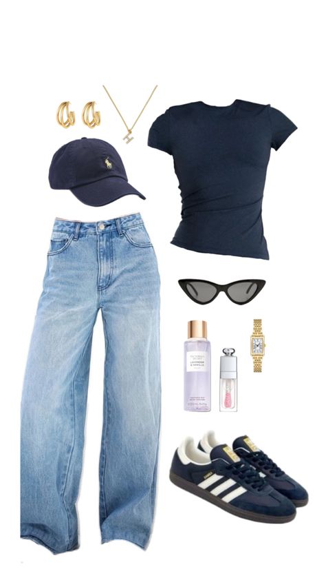 Fitted Top Baggy Pants Outfit, Denim Pants Outfits For Women, Fitted Top And Jeans Outfit, How To Dress Baggy Jeans, Loose Jeans For Women, Wide Baggy Jeans Outfit, Jeans And Denim Outfit, Outfit Jeans High Waist, Denim Top And Jeans Outfit