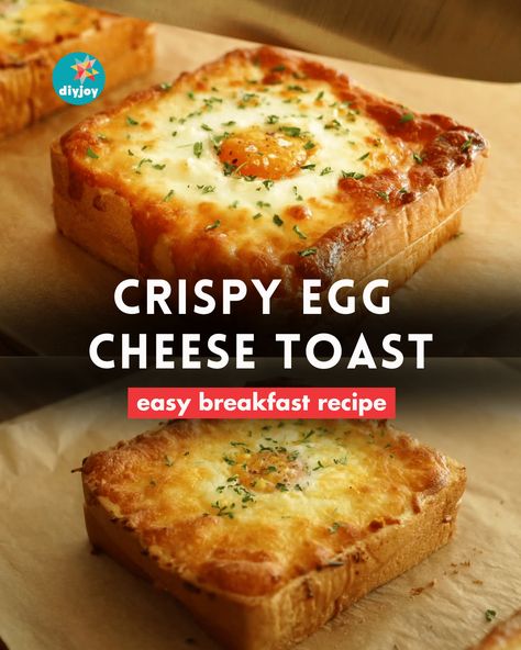 Quick Egg Recipes, Egg Toast Breakfast, Cheese Toast Recipe, Egg And Cheese Sandwich, Crispy Egg, Crispy Cheese, Bacon Egg And Cheese, Egg Cheese, Ultimate Breakfast