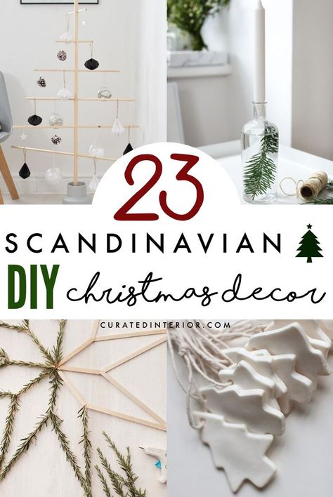 23 Scandinavian DIY Christmas Decor Crafts and Ideas for Handmade Christmas decor! #christmas #diy Homemade Scandinavian Christmas Ornaments, Hygge Christmas Decor Diy, Nordic Christmas Decorations Diy, Scandinavian Crafts Diy, Martha Stewart Christmas Crafts, Diy Nordic Christmas Decorations, Martha Stewart Christmas Decorations, Diy Scandinavian Christmas Decorations, Scandinavian Christmas Crafts