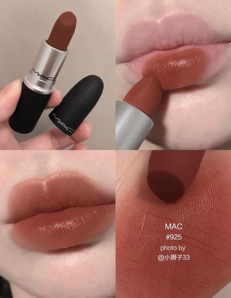 Dark Peach Lipstick, Mac Makeup Lipstick, Aesthetic Lipstick, Jungkook Fashion, Mac Lipstick Shades, Peach Makeup, Retro Makeup, Makeup Shades, Makeup Accesories