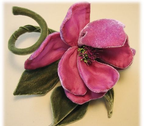 Vintage Millinery Flowers, Millinery Flowers, Carole Lombard, Vintage Millinery, Velvet Flowers, Cloth Flowers, Ribbon Art, Silk Ribbon Embroidery, Flower Hats