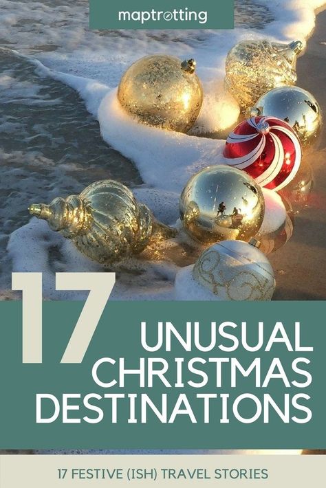 Looking for inspiration where to travel next Christmas? How about this list of 17 unusual Christmas destinations around the world? #christmas #christmasdestinations #unusualchristmasdestinations #christmastravel #destinationsaroundtheworld #travelinspiration #travelbloggers #christmasstories #christmastales #christmastravelstories Natal, Beach Christmas Pictures, Christmas Boards, Christmas Destinations, Beachy Christmas, Tropical Christmas, Beach Christmas, Christmas Travel, Coastal Christmas