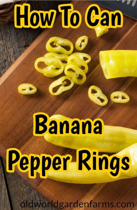 Hot Pepper Rings Canning, Canning Mixed Peppers, Diy Banana Pepper Rings, Pickled Pepper Rings, How To Preserve Peppers From Garden, Mild Pepper Rings Recipe, Canning Mild Banana Peppers, How To Make Banana Pepper Rings, Banana Pepper Rings Canning