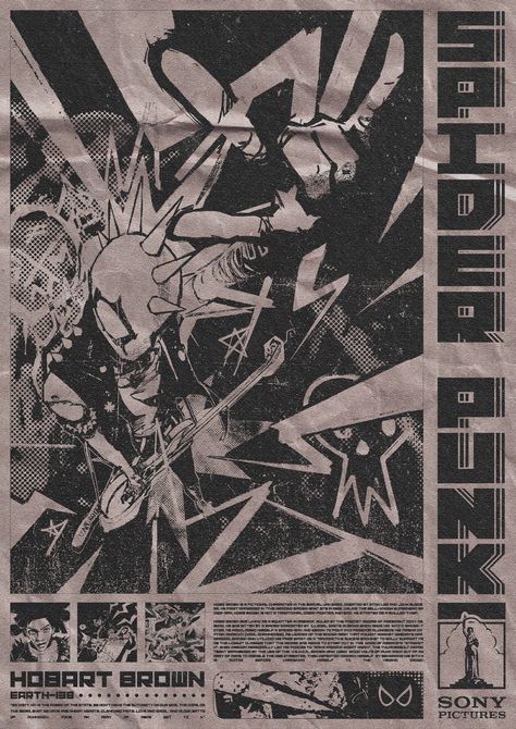 Hobbie Brown Spiderman, Spider Punk Poster, Brown Spiderman, Spiderman Poster, The Wombats, Spider Punk, Grunge Posters, Image Spiderman, Punk Poster