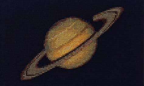 Saturn Planet Cross Stitch Pattern PDF Instant Download | Etsy Saturn Cross Stitch, Saturn Embroidery, Planet Cross Stitch, Ringed Planet, Moon Cross Stitch Pattern, Moon Cross Stitch, Saturn Planet, Space Aesthetic, Solar System Planets