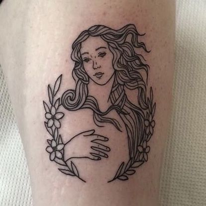 Tatuaje Harley Quinn, Aphrodite Tattoo, Venus Tattoo, Artsy Tattoos, Small Bird Tattoo, Birth Of Venus, Disney Tattoo, Tatuaje A Color, Sunflower Tattoos