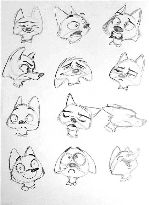 Fox expressions Animal Face Expressions Drawing, How To Draw Fox Face, Fox Expressions Drawing, Animal Expressions Drawing, Anthro Expressions, Squirrel Character Design, Fox Drawing Sketches, Sketches Reference, Fox Sketch