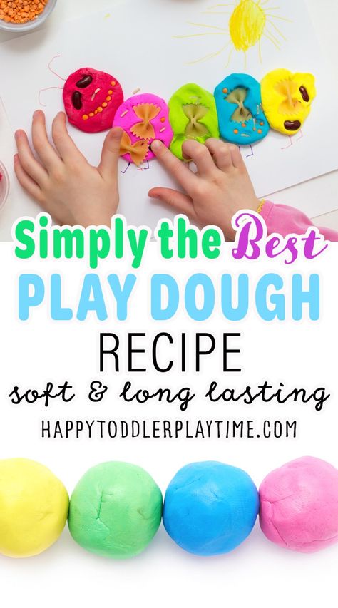 Soft Playdough Recipe, Best Homemade Playdough Recipe, Best Playdough Recipe, Easy Homemade Playdough Recipe, Soft Play Dough, Easy Playdough Recipe, Cooked Playdough, Kids Play Dough, Play Dough Recipe