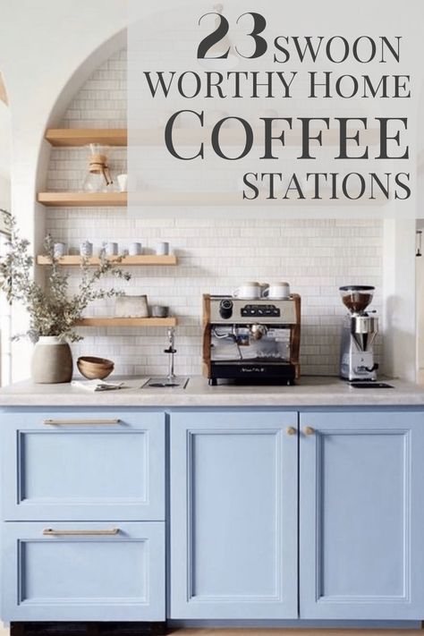 Coffee Vibes Aesthetic, Coffee Station Ideas Countertop, Kaffe Station, Coffee Bar At Home, Coffee Bar Ideas Kitchen Counter, Coffee Station Kitchen, Coffee Vibes, Coffee Bar Station, Coffee Bar Ideas