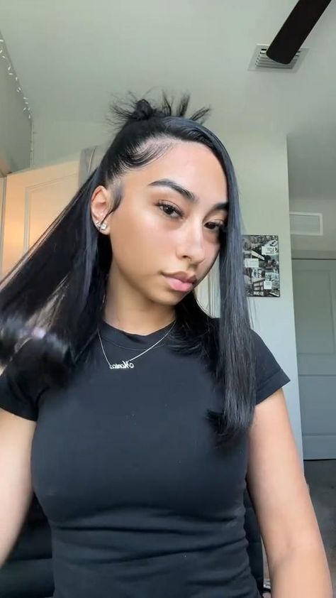 @monicaarelys As an Amazon AssociateI earn from qualifying purchases. Hairstyle Idea For Straight Hair, Hairstyles W Straight Hair, Clip In Hair Extensions Hairstyles Ideas, Straight Hairstyles Black Girls Natural, Hairstyle For Flat Ironed Hair, Hairstyles For Natural Hair Straight, Side Part Half Up Half Down Hair Sleek, Half Up Half Down Baddie Hairstyles, Straight Hairstyles With Headband