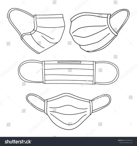 Medical mask or surgical mask at straight, left, right face angel doodle art. #Ad , #paid, #surgical#straight#Medical#mask Surgical Mask Drawing Reference, How To Draw A Mask On Face, Face Mask Drawing Art, How To Draw Mask, Person With Mask Drawing, Face Mask Drawing Reference, How To Draw A Mask, Mask Drawing Reference, Doctor Bookmark