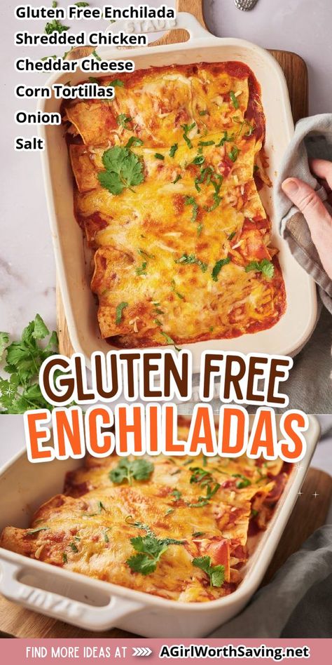 Gluten Free Chicken Enchiladas, Gluten Free Enchiladas, Gluten Free Tacos, Gf Dinner, Gluten Free Main Dishes, Mexican Dinner, Gluten Free Recipes For Dinner, Enchilada Recipes, Gluten Free Dinner