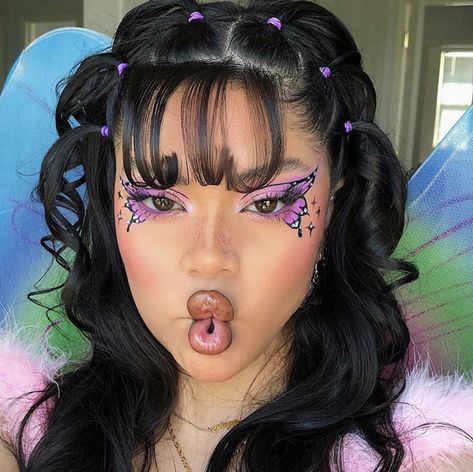 Butterfly Makeup, Halloween Makeup Pretty, Rainbow Palette, Graphic Makeup, Rave Makeup, Dope Makeup, Fairy Makeup, Makeup Aesthetic, Cute Makeup Looks