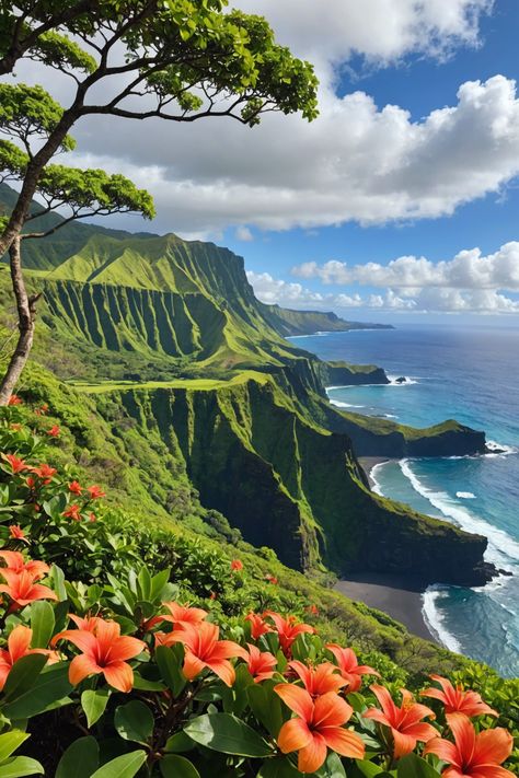 🌺 Discover the Magic of Hawaii&#8217;s Big Island: A 4-Day Adventure 🌴 Hawaii Romantic, Moana Island, Hawaii Mountains, Hawaii Nature, Volcano Island, Hawaii Landscape, Natural Wonders Of The World, Hawaii Big Island, Jungle Life