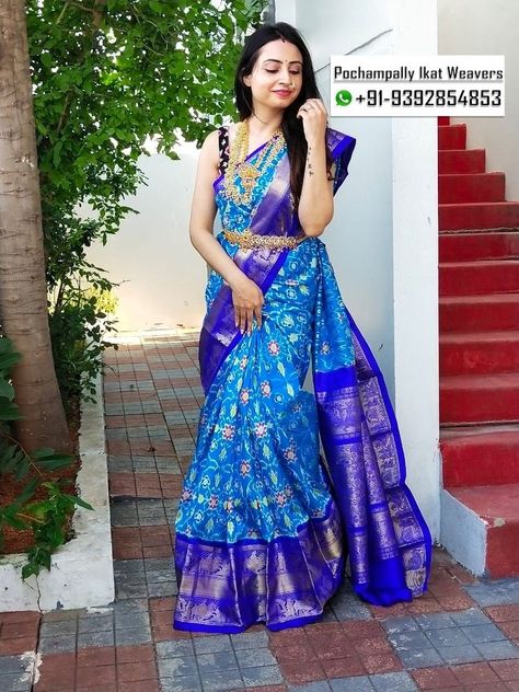 Saree Color Combinations, Mirror Work Blouse Design, Blue Silk Saree, Long Frock Designs, Bridal Sarees South Indian, Silk Sarees Online Shopping, Long Gown Design, Silk Sarees With Price, Traditional Blouse Designs