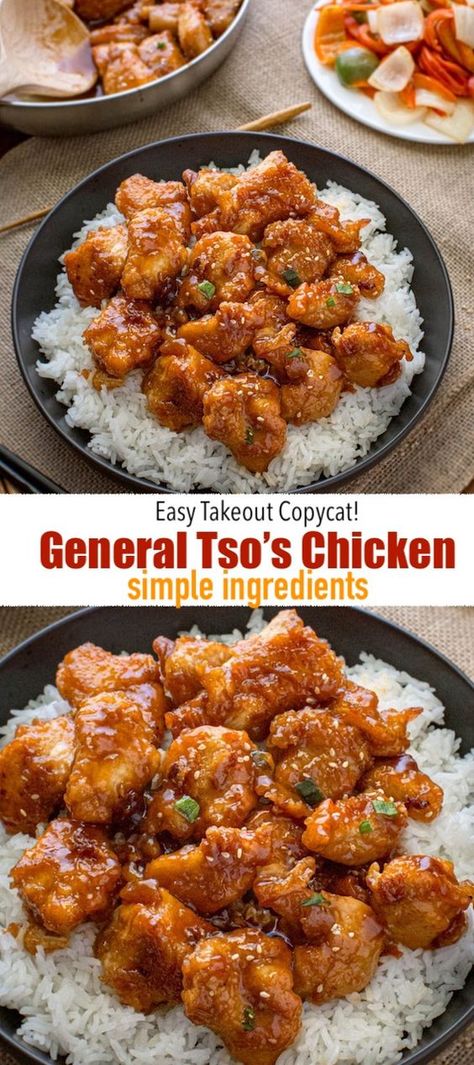 General Chicken Recipe, General Tsos Chicken, General Tao Chicken, General Tso's Chicken Recipe, General Tso's Chicken, Homemade Chinese Food, Sweet And Spicy Chicken, Chinese Cooking Recipes, Takeout Food