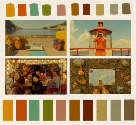 Moonrise Kingdom Colour Palette, Moonrise Kingdom Palette, Moonrise Kingdom Interior, We Anderson Color Palette, Colour Palette Wes Anderson, Moonrise Kingdom Cinematography, Wes Anderson Color Scheme, West Anderson Color Palette, Cinematography Wes Anderson