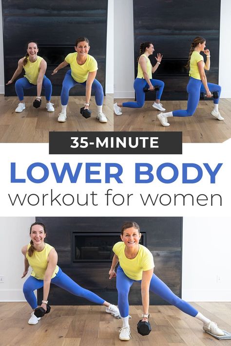 Build STRONG, LEAN LEGS at home with this 30-Minute Lower Body Dumbbell Workout! From goblets squats to lunges and deadlifts, these 6 dumbbell leg exercises will target every muscle in your lower body. All you need is a set of dumbbells to do this LEG WORKOUT at home! Work the largest muscles in your body, the legs and glutes, and build strength while also raising your heart rate for maximum calorie burn. Lower Body Dumbbell Workout, Leg And Back Workout, Advanced Workout Plan, Dumbbell Leg Workout, Legs At Home, Leg And Ab Workout, Weight Workouts, Gym Workout Guide, Leg Workout At Home