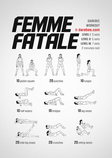 Femme Fatale Workout Darebee Workout, Superhero Workout, Trening Fitness, Ab Workout At Home, Free Workouts, Fitness Yoga, Pilates Workout, Leg Workout, Full Body Workout