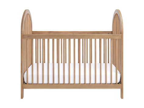 OxfordBaby EVERLEE Adjustable Height Crib - Wayfair Canada Nursery With Light Wood Crib, Ikea Crib Nursery, Light Wood Crib, Spindle Crib, Ikea Crib, Wooden Baby Crib, Natural Crib, Small Nursery, Wood Crib