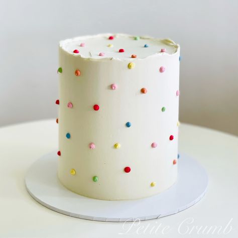 Round Sprinkle Birthday Cake, Modern First Birthday Cake, Colourful First Birthday Cake, Plain Cake With Sprinkles, Sprinkle Theme Cake, Tiny Smash Cake, Cute Simple Cake Decorating Ideas, Avocado Smash Cake, Sprinkles Wedding Cake