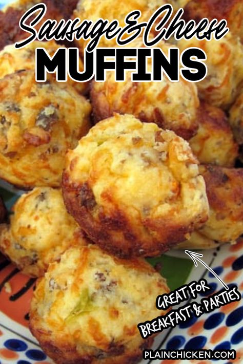 Sausage And Cheese Muffins, Sausage Cheese Muffins, Bisquick Sausage, Soup Onion, Sausage Breakfast Muffins, Sausage Muffins, Breakfast Cupcakes, Sausage Biscuits, Onion Burger