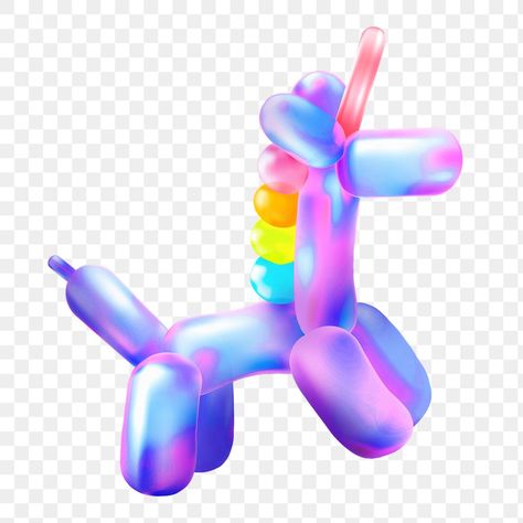 3d Balloon, Balloon Png, 3d Unicorn, Unicorn Balloon, 3d Png, Design Lab, Neon Color, Design Resources, Transparent Background