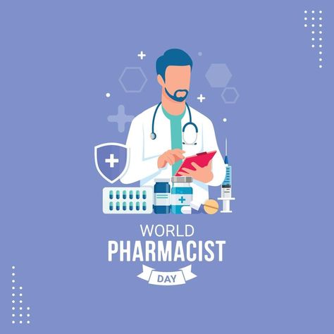 World pharmacist day banner celebration vector illustration World Pharmacist Day Quotes, World Pharmacist Day Poster, World Pharmacy Day, Happy World Pharmacist Day, Pharmacist Day, World Pharmacist Day, Pharmacy Art, Bar Equipment, Quick Service Restaurant