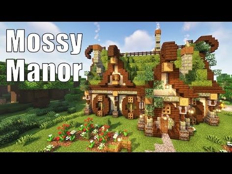 Fantasy Cottage Minecraft Tutorial, Minecraft Spruce Base Ideas, Mc Build Tutorials, Mangrove Cottage Minecraft, Moss Builds Minecraft, Minecraft Mossy Cottage, Minecraft Houses Cottagecore Tutorial, Mossy Minecraft Builds, Mossy Minecraft House