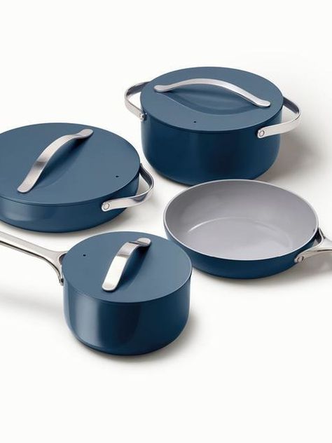 What's the best non-toxic cookware? I get asked all the time about what pots and pans I use when cooking. I do everything I can to make sure I'm using non-toxic cookware, but I also know there's so much information out there on what's considered "good" and what's "bad" that it can get overwhelming. BUT, look no further! I've asked my dear friend Aida Garcia-Toledo from Non-Toxic Munchkin to share her expertise to help you with your search!    Here's what Aida had to say about detoxing your life Cooking Gadgets Appliances, Cookware Set Best, Non Toxic Cookware, Cookware Design, Pot And Pans Organization, Ceramic Cookware Set, Pan Organization, Ceramic Cookware, Nonstick Cookware