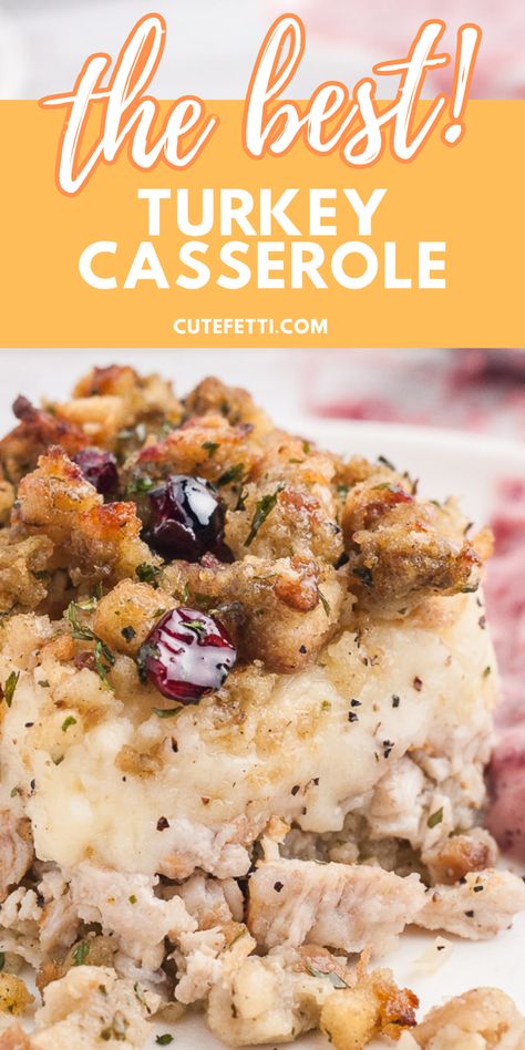 Turkey Dinner Casserole Thanksgiving Leftovers, Turkey Divan Recipe, Holiday Leftover Recipes, Ground Turkey Thanksgiving Recipes, Fall Turkey Recipes, Ground Turkey And Stuffing Casserole, Ground Turkey Thanksgiving, Turkey Breast Casserole Recipes, Turkey Stuffing Casserole Recipes