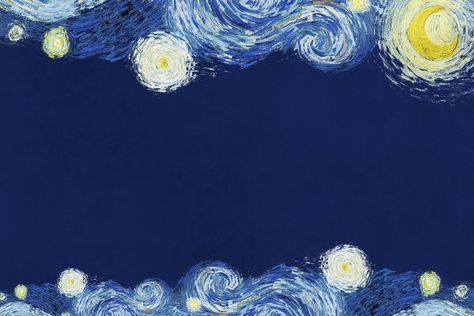 Van Gogh-inspired The Starry Night background, vintage painting psd | free image by rawpixel.com / Benjamas Wallpaper Van Gogh, Google Backgrounds, فنسنت فان جوخ, Starry Night Background, Van Gogh Wallpaper, Starry Night Wallpaper, Gogh The Starry Night, Wallpaper Notebook, Slide Background