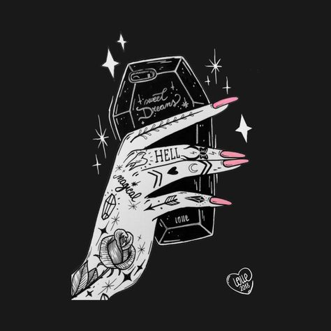 Cute And Spooky Aesthetic, Spooky Witch Aesthetic, Spooky Girl Aesthetic, Gothic Art Aesthetic, Goth Logo, Tattoo Girl Wallpaper, Teen Aesthetic, Arte Zombie, Hand Nails