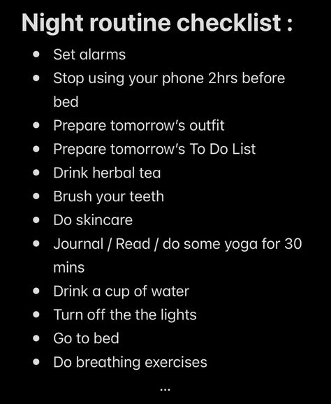 Night Routine Checklist, Self Care Night Routine, Importance Of Self Care, Self Care Night, Routine Checklist, Self Care Bullet Journal, Life Routines, Academic Motivation, Get My Life Together