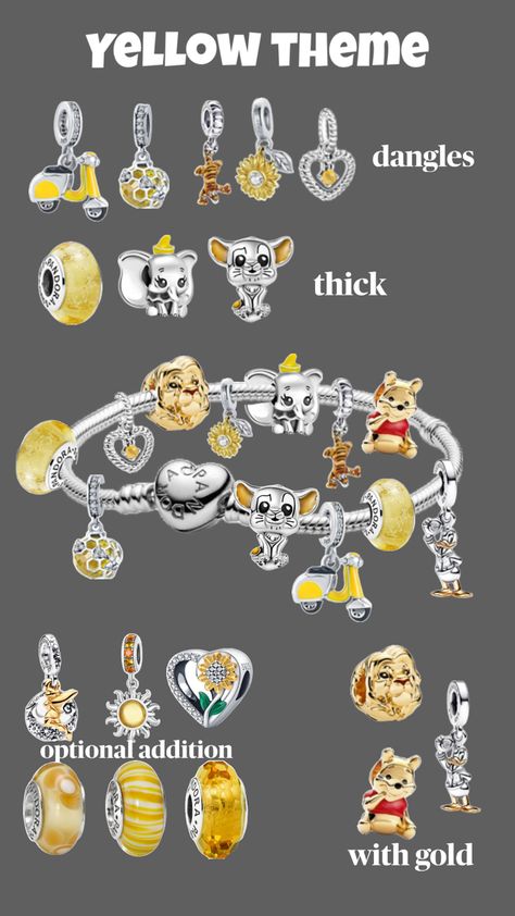 Very yellow disney vibes Pandora Bracelet, Bracelet, Yellow