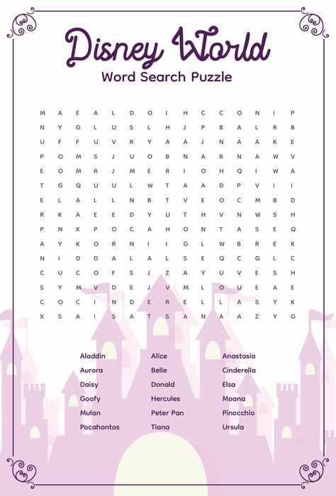 Printable Disney Word Search Games Word Search Disney, Disney Mad Libs, Disney Word Search Free Printable, Disney Word Search Printables, Word Search Aesthetic, Disney Worksheets, Disney Activities For Kids, Disney Games For Kids, Disney Word Search