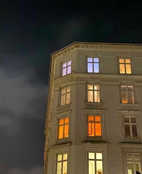 Night In, At Night, The Sky, The Moon, Apartment, Moon, Building, White