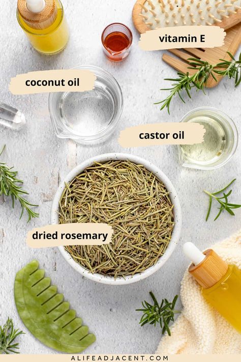 Rosemary Oil for Hair Growth: Benefits + How to Make It 3 Ways Rosemary For Hair, Diy Hair Growth Oil, Hair Growth Oil Recipe, Rosemary Oil For Hair Growth, Hair Oil Recipe, Hair Oiling, Herbs For Hair Growth, Rosemary Hair Growth, Card Night